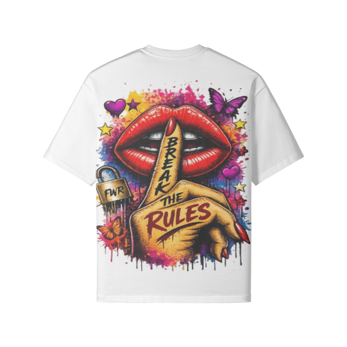 Break The Rules Oversized T-Shirt Graphic Design FWR