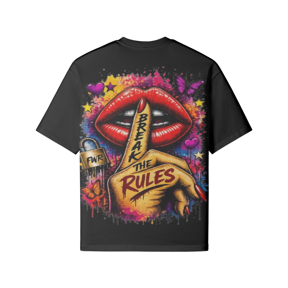 Break The Rules Oversized T-Shirt Front View FWR Urban Fashion