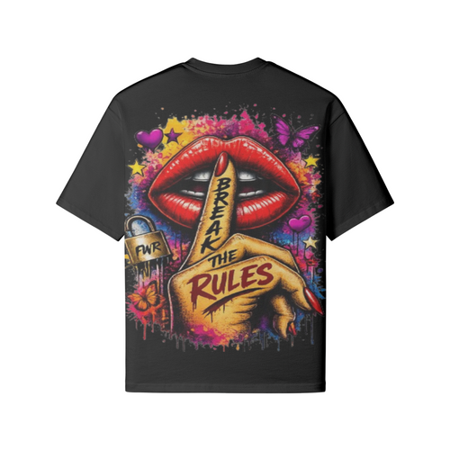 Break The Rules Oversized T-Shirt Front View FWR Urban Fashion