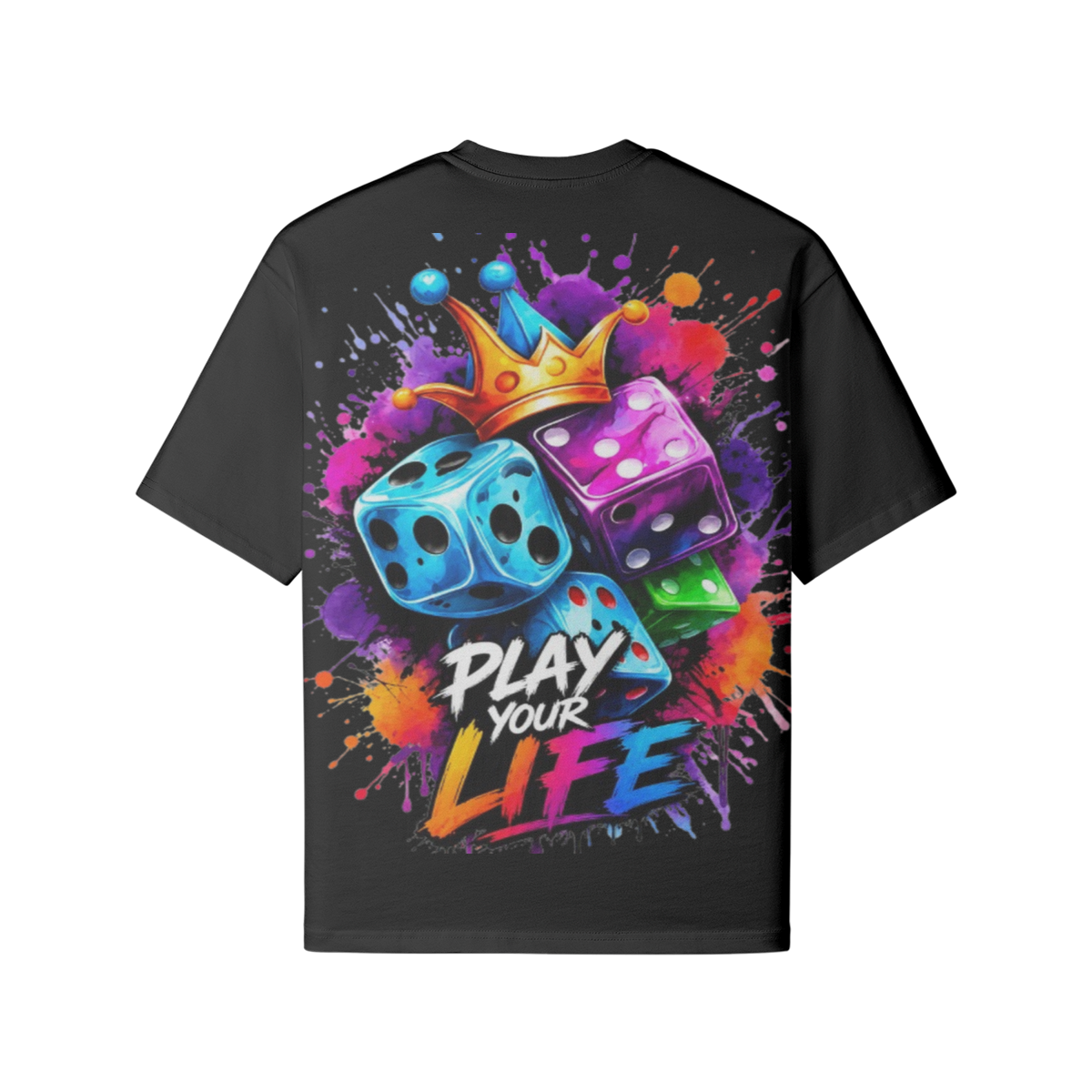 Play Your Life Oversized T-Shirt Front View FWR Urban Fashion