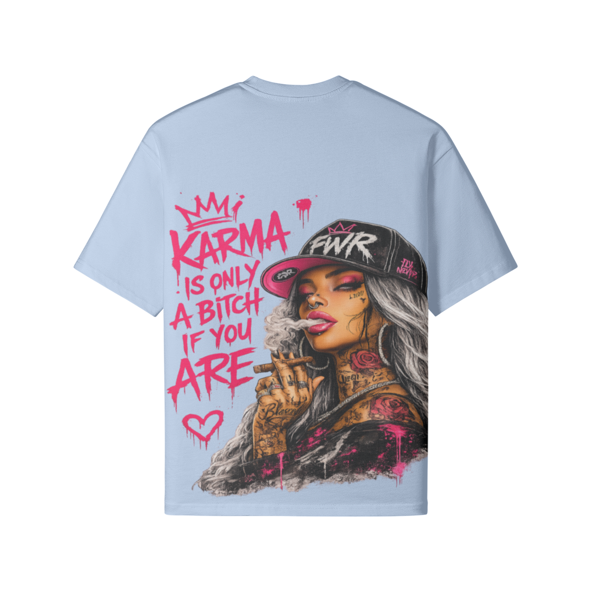 Karma t-shirt oversize streetwear FWR design graphique vue arrière
