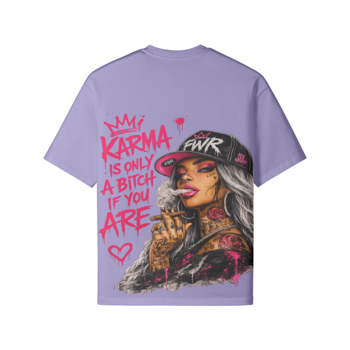 Karma t-shirt oversize streetwear FWR design graphique vue arrière