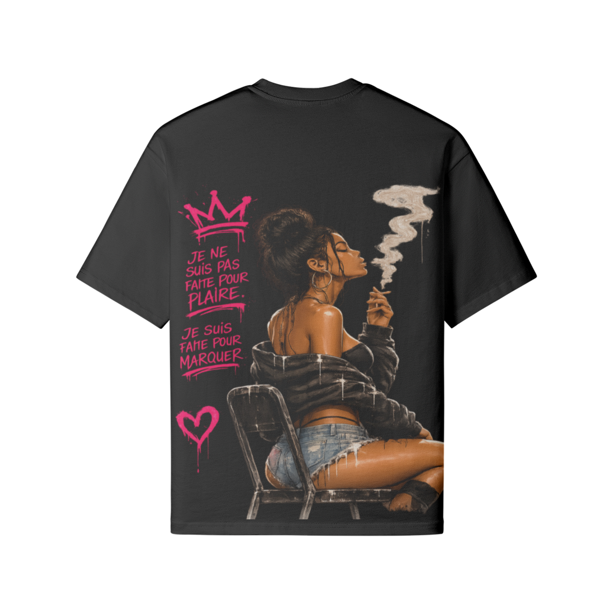 Je ne suis pas faite pour plaire t-shirt streetwear femme FWR illustration dos