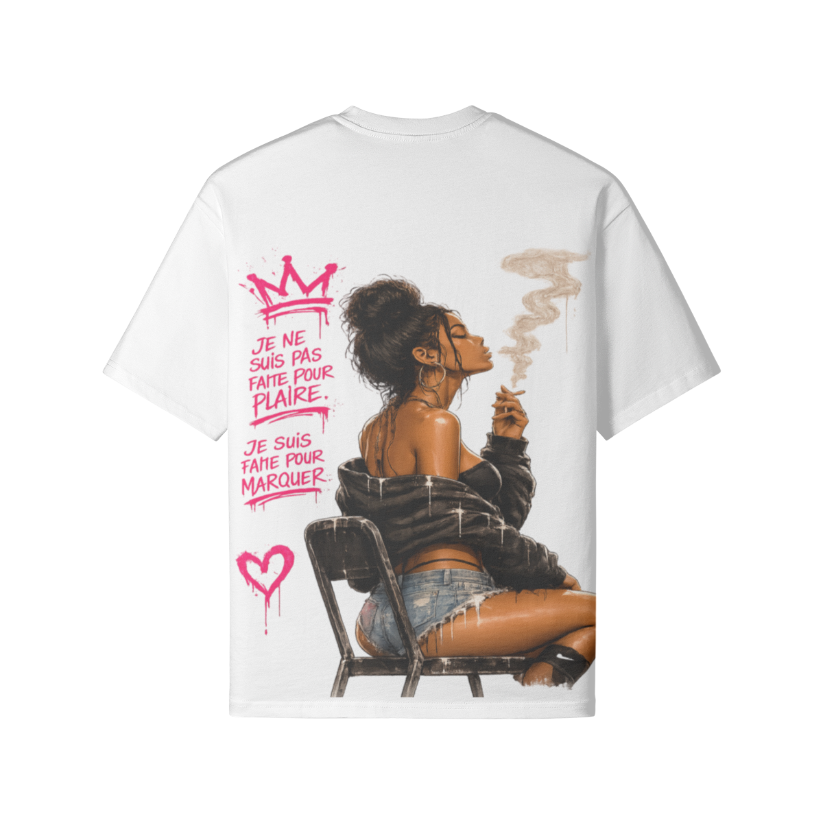 Je ne suis pas faite pour plaire t-shirt streetwear femme FWR illustration dos
