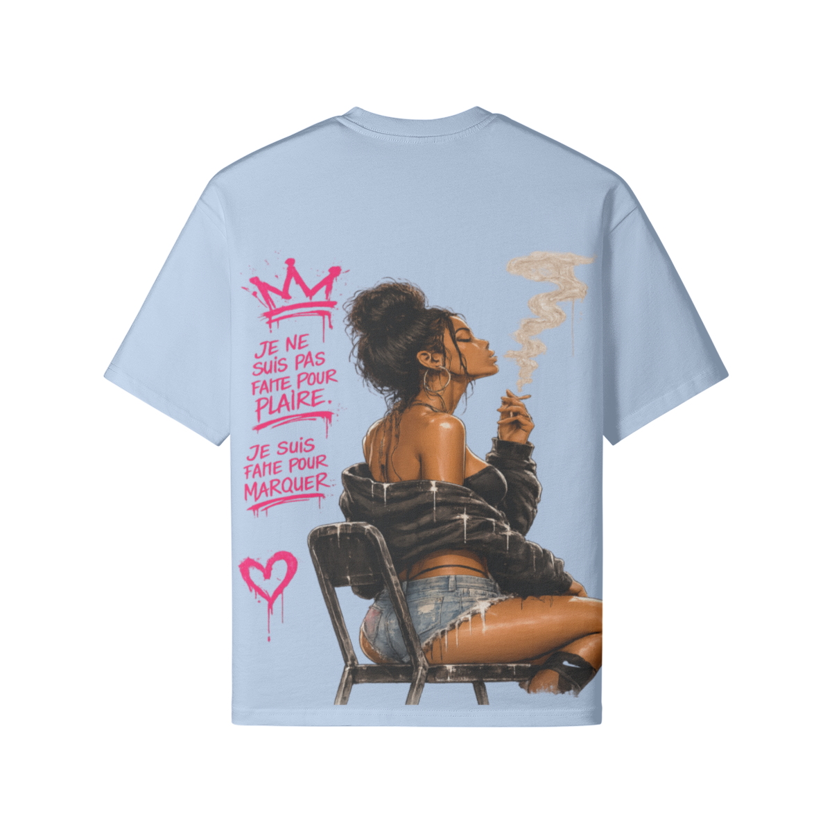 Je ne suis pas faite pour plaire t-shirt streetwear femme FWR illustration dos